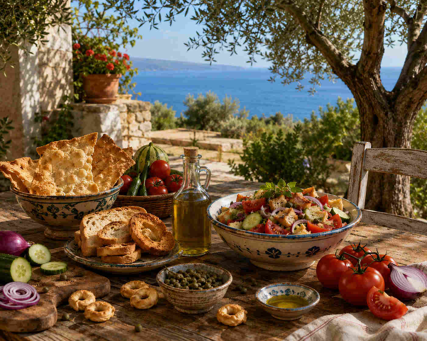 Cialda barese e panzanella siciliana: due anime dell'estate italiana